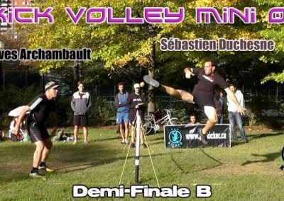 Image used in the semi-finals B video intro for Kick Volley Mini 01 with the players' names added - A mininet tournament organized by Pro Kicker and Yves Archambault - July 15th 2012 in Montreal - Park Lafontaine