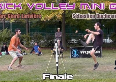 Image used in the finals video intro for Kick Volley Mini 01 with the players' names added - A mininet tournament organized by Pro Kicker and Yves Archambault - July 15th 2012 in Montreal - Park Lafontaine